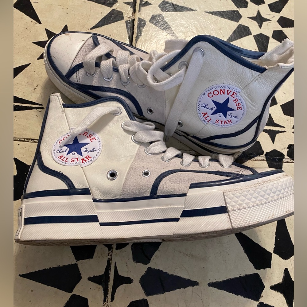Converse High-Tops- White and Navy